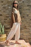 Yara Flora Relaxed Blouse Chocolate